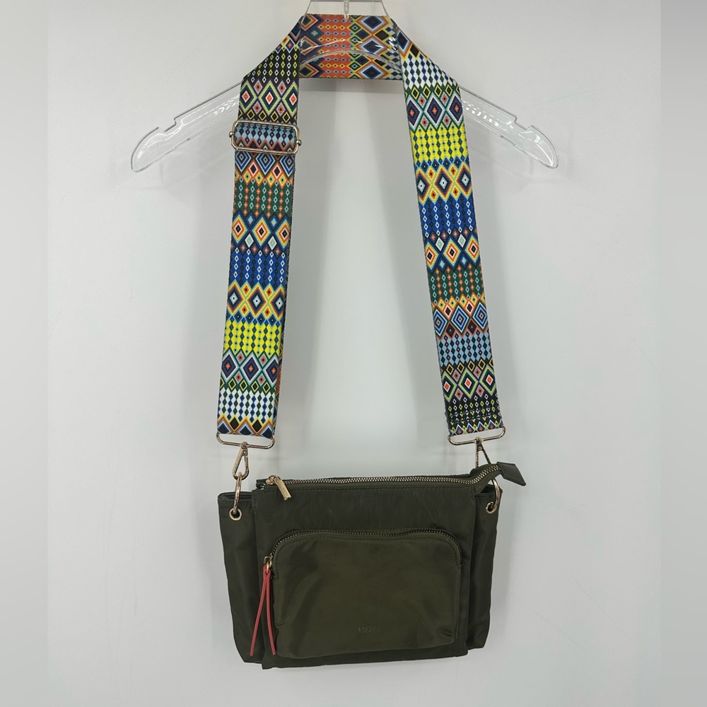 MERSI Erin Crossbody Purse Premium Lightweight Nylon Bag Olive Green | Bin D